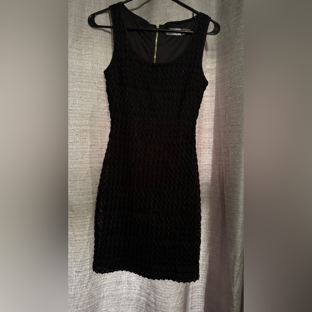 Guess Black Textured Mini Dress